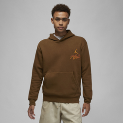 Men's - Jordan Essential GFX Fleece Pullover Hoodie - Light Olive/Taxi