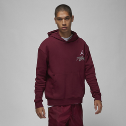 Men's - Jordan Essential GFX Fleece Pullover Hoodie - Cherrywood Red/White