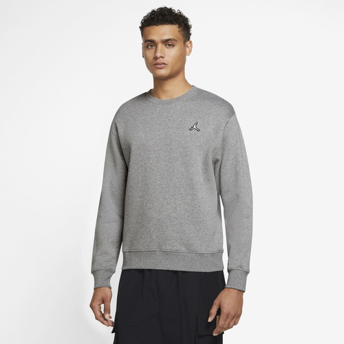 

Jordan Mens Jordan Essential Fleece Crew - Mens Grey/White Size S
