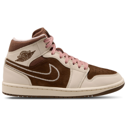 Women's - Jordan Air Jordan 1 Mid SE V2 - Cacao Wow/Pearl White/Rust Pink