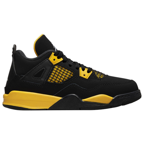 

Boys Preschool Jordan Jordan Retro 4 - Boys' Preschool Shoe Black/White/Yellow Size 11.0
