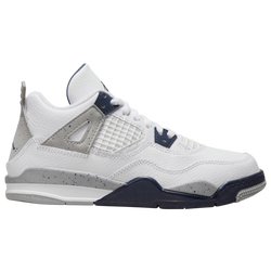 Boys' Preschool - Jordan Retro 4 - White/Midnight Navy/Light Smoke Gray