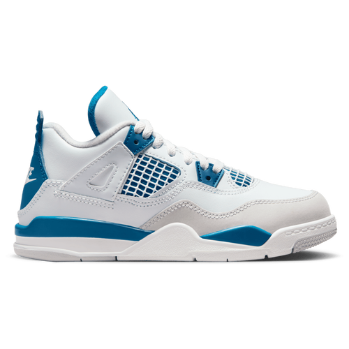 

Boys Preschool Jordan Jordan Retro 4 - Boys' Preschool Shoe Off White/Military Blue/Neutral Grey Size 13.5