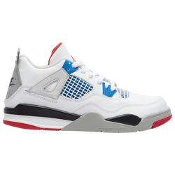Pre-school - Jordan Retro 4 - White/Military Blue/Fire Red
