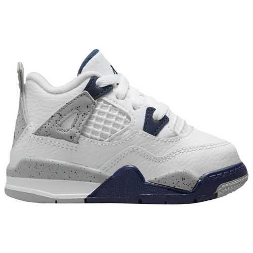 

Boys Jordan Jordan Retro 4 - Boys' Toddler Shoe White/Midnight Navy/Light Smoke Gray Size 04.0