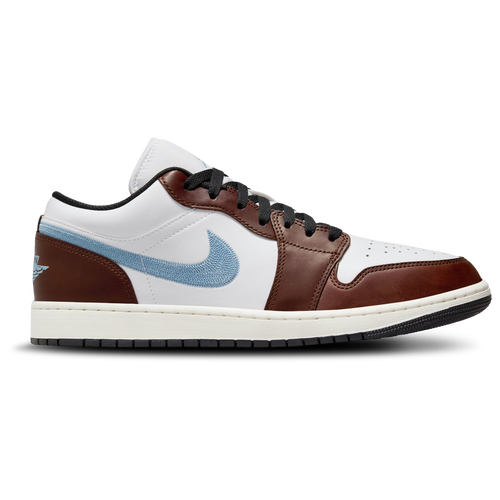 

Jordan Mens Jordan Air Jordan 1 Low SE V2 - Mens Basketball Shoes White/Blue Grey/Black Size 12.0