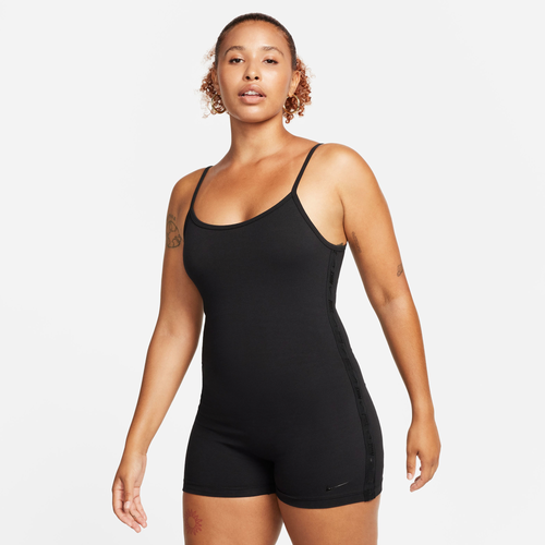 Shop Nike Womens  Nsw Onepiece Tape Leggings In Black/black