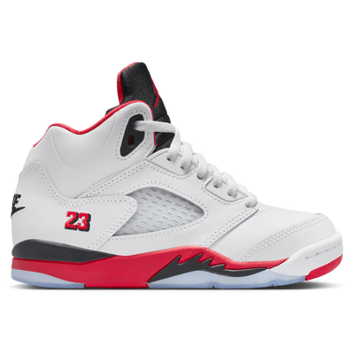 Jordan Retro 5 OG Pre School - WHITE/FIRE RED/BLACK