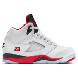 Boys' Preschool - Jordan Retro 5 OG - White/Fire Red/Black