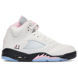 Boys' Grade School - Jordan Air Jordan 5 Retro OG - White/Black/Soft Pink