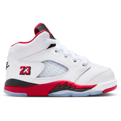 Boys' Toddler - Jordan Retro 5 OG - White/Fire Red/Black