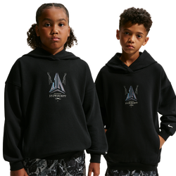 Boys' Grade School - Nike Club Fleece OS Hoodie GX - Black/White