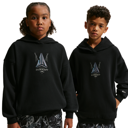 BOYS - Nike Club Fleece OS Hoodie GX - Black/White