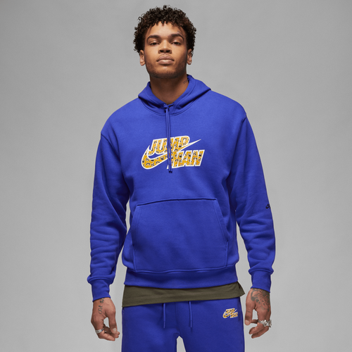 

Jordan Mens Jordan Flight Fleece Pullover Hoodie - Mens Light Concord/Black Size XL