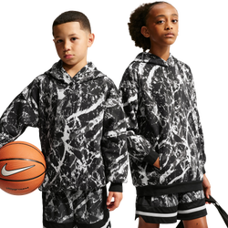 Boys' Grade School - Nike Ja Club Fleece AOP Hoodie - Black/Gray