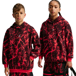 Boys' Grade School - Nike Ja Club Fleece AOP Hoodie - University Red/Black