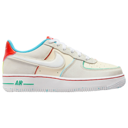 Boys' Grade School - Nike Air Force 1 LV8 HD 2 - Pale Ivory/Picante Red/Baltic Blue