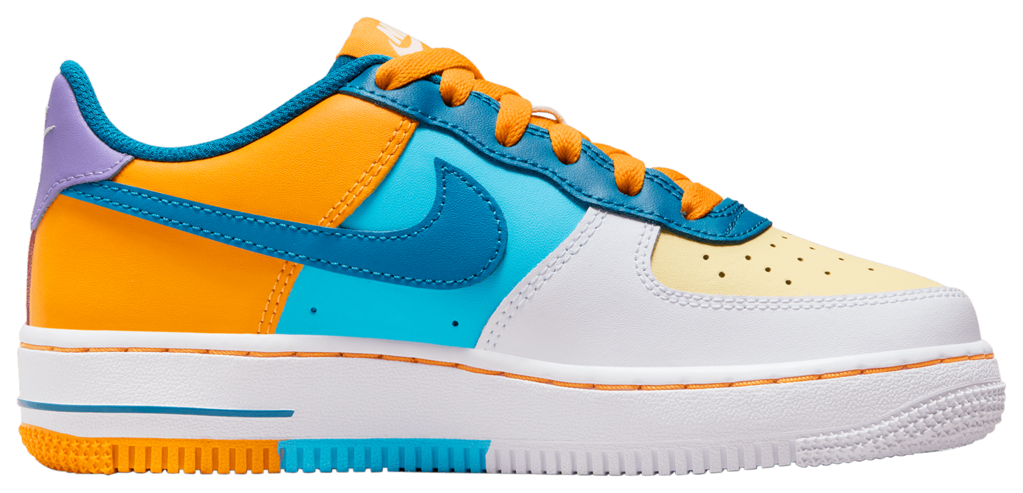 Nike Boys Air Force 1 LV8 - Shoes White/Orange/Yellow Size 07.0