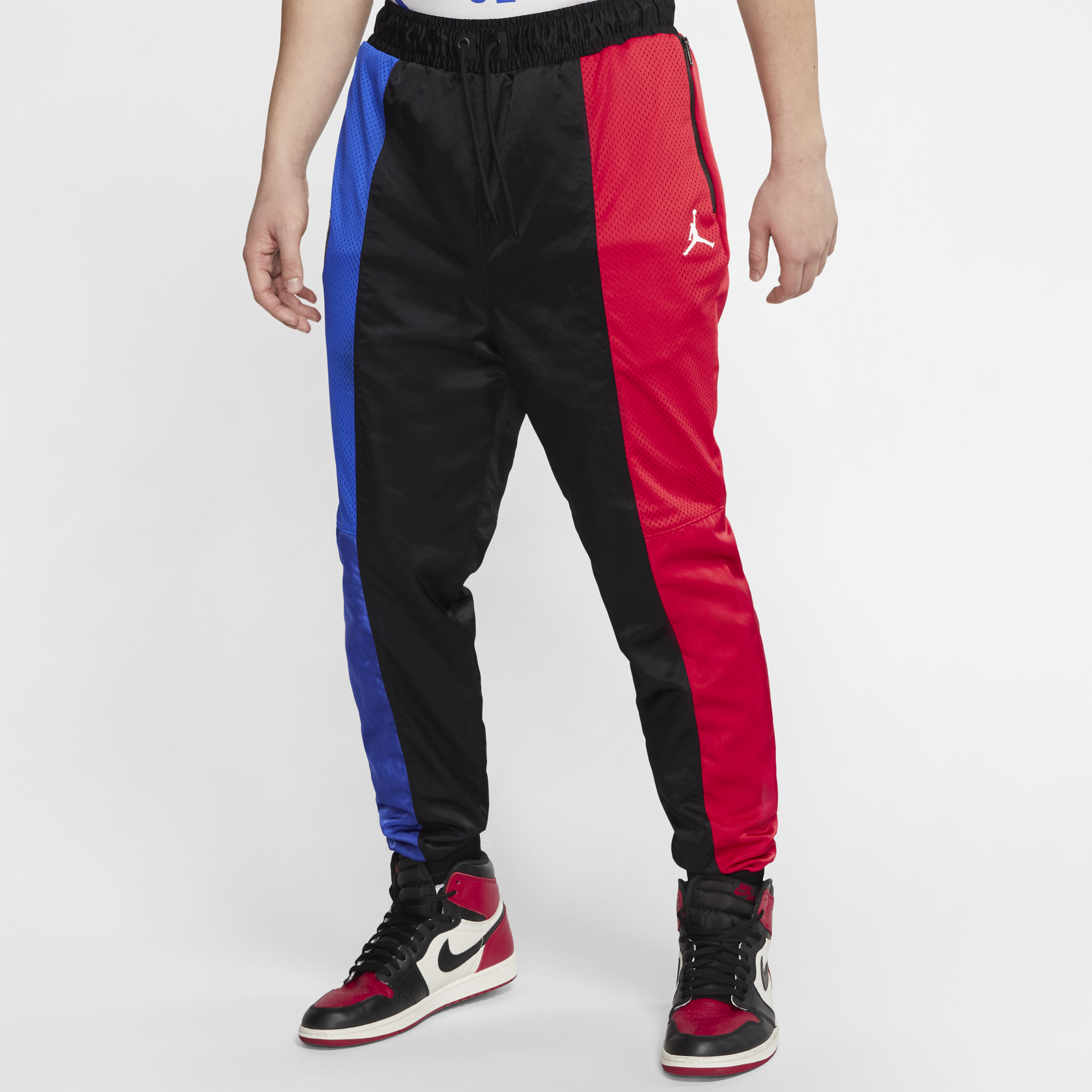 jordan sweatpants black and red