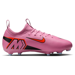 Boys' Grade School - Nike JR Zoom Vapor 16 Academy FG/MG - Black/Total Crimson/Magic Flamingo