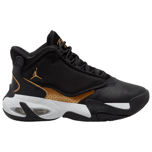 

Boys Jordan Jordan Max Aura 4 - Boys' Grade School Shoe Black/Gold/White Size 07.0