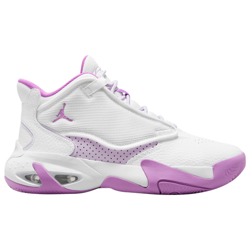 

Girls Jordan Jordan Max Aura 4 - Girls' Grade School Basketball Shoe White/Rush Fuchsia/Barely Grape Size 06.0