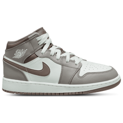 Boys' Grade School - Jordan AJ 1 Mid - Tan/Gray
