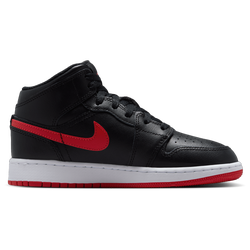 Boys' Grade School - Jordan AJ 1 Mid - Black/Red