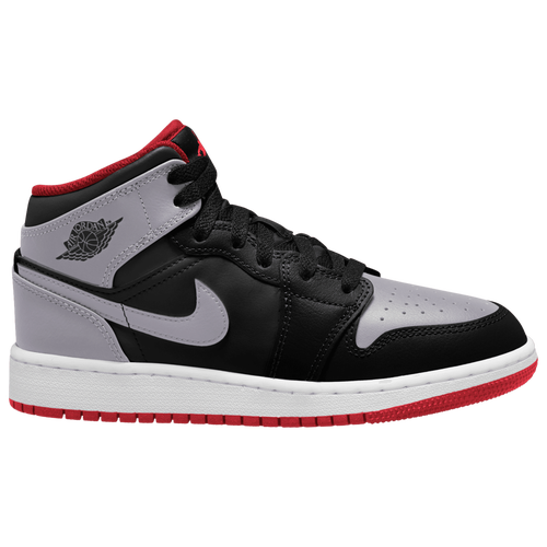 

Jordan Boys Jordan Air Jordan 1 Mid - Boys' Grade School Basketball Shoes Fire Red/Cement Grey/Black Size 7.0