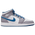 Jordan Air Jordan 1 Mid - Girls' Grade School Grey/White/Blue
