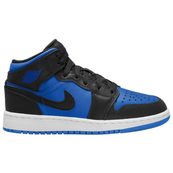 Boys' Grade School - Jordan Air Jordan 1 Mid - Black/Black/Royal