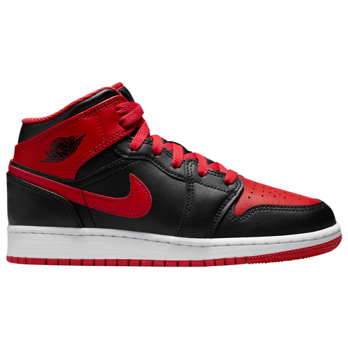 

Jordan Boys Jordan Air Jordan 1 Mid - Boys' Grade School Basketball Shoes Fire Red/Black/White Size 05.5