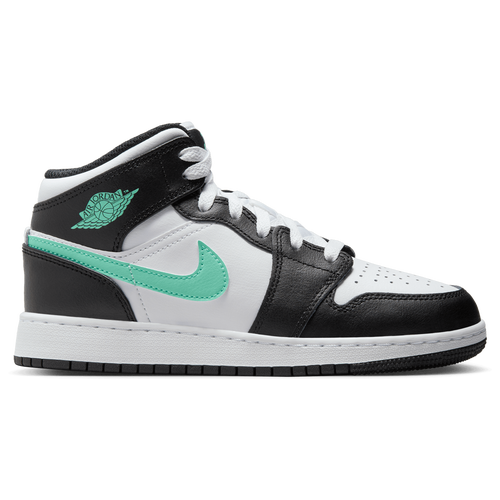 Shop Jordan Boys  Aj 1 Mid In White/green Glow/black