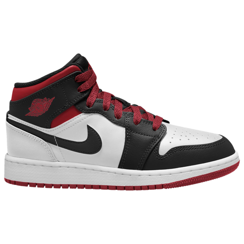 Shop Jordan Boys  Air  1 Mid In Black/white/gym Red