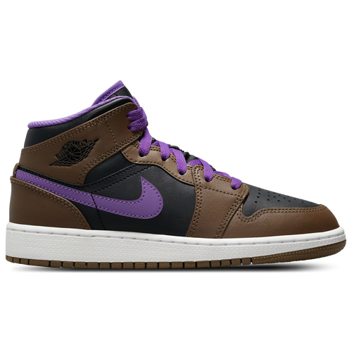 Shop Jordan Boys  Air  1 Mid In Purple/brown/black
