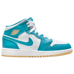 Boys' Grade School - Jordan Air Jordan 1 Mid - Gold/White/Blue