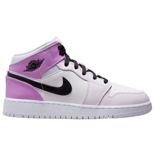 

Jordan Boys Jordan Air Jordan 1 Mid - Boys' Grade School Basketball Shoes Purple/White/Black Size 4.5