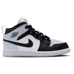 Boys' Preschool - Jordan AJ 1 Mid - Black/Black/Aura