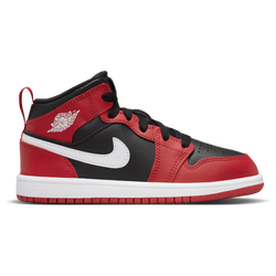 Boys' Preschool - Jordan AJ 1 Mid - Black/White/Red