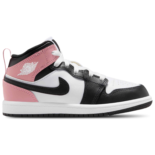 Girls' Preschool - Jordan AJ 1 Mid - Black/White
