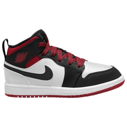 Boys' Preschool - Jordan AJ 1 Mid - White/Black/Gym Red