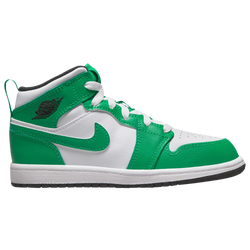 Boys' Preschool - Jordan AJ 1 Mid - Black/White/Green