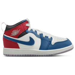 Girls' Preschool - Jordan AJ 1 Mid - Blue/White/Red