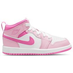 Girls' Preschool - Jordan AJ 1 Mid - Pink Foam/Pink Foam/China Rose