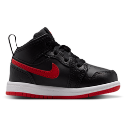 Girls' Toddler - Jordan AJ 1 Mid - Black/Univ Red/White