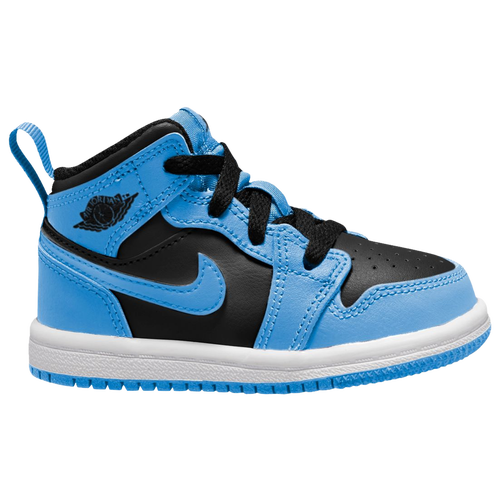 

Boys Jordan Jordan AJ 1 Mid - Boys' Toddler Basketball Shoe Black/White/University Blue Size 05.0