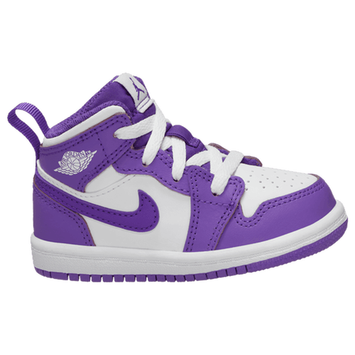 Shop Jordan Girls  Aj 1 Mid In Purple Venom/white