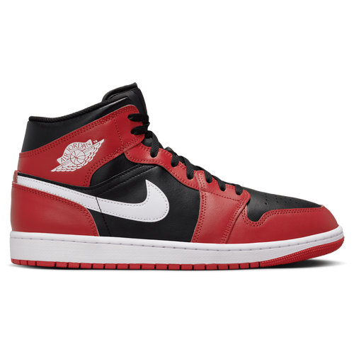 

Jordan Mens Jordan AJ 1 Mid - Mens Basketball Shoes Red/Black/White Size 10.5