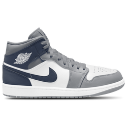 Men's - Jordan AJ 1 Mid - White/Navy/Grey