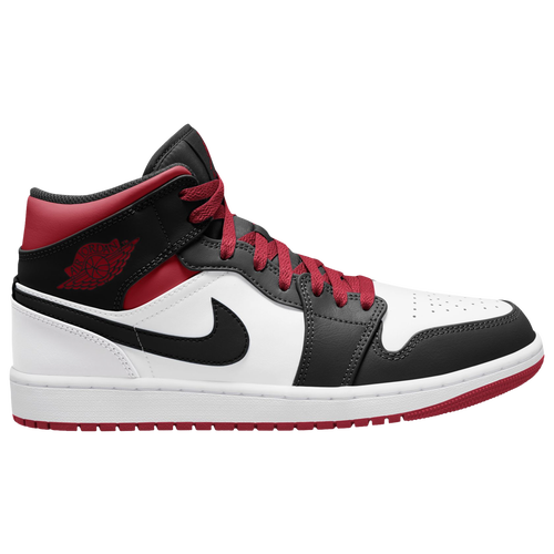 

Jordan Mens Jordan AJ 1 Mid - Mens Basketball Shoes Black/White/Red Size 14.0